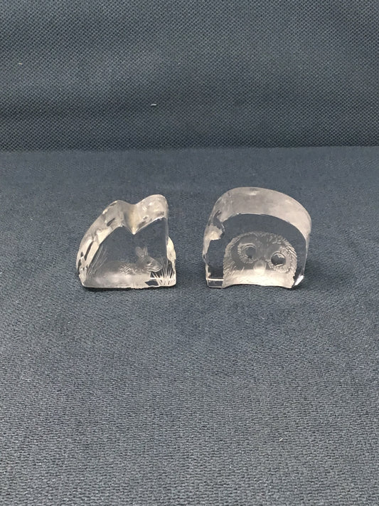Pair of Vintage Cristal D'Arques Lead Crystal Paperweights