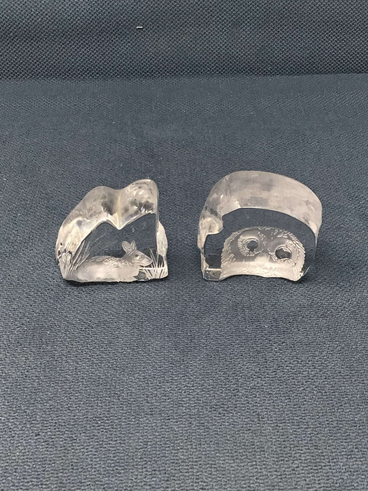 Pair of Vintage Cristal D'Arques Lead Crystal Paperweights