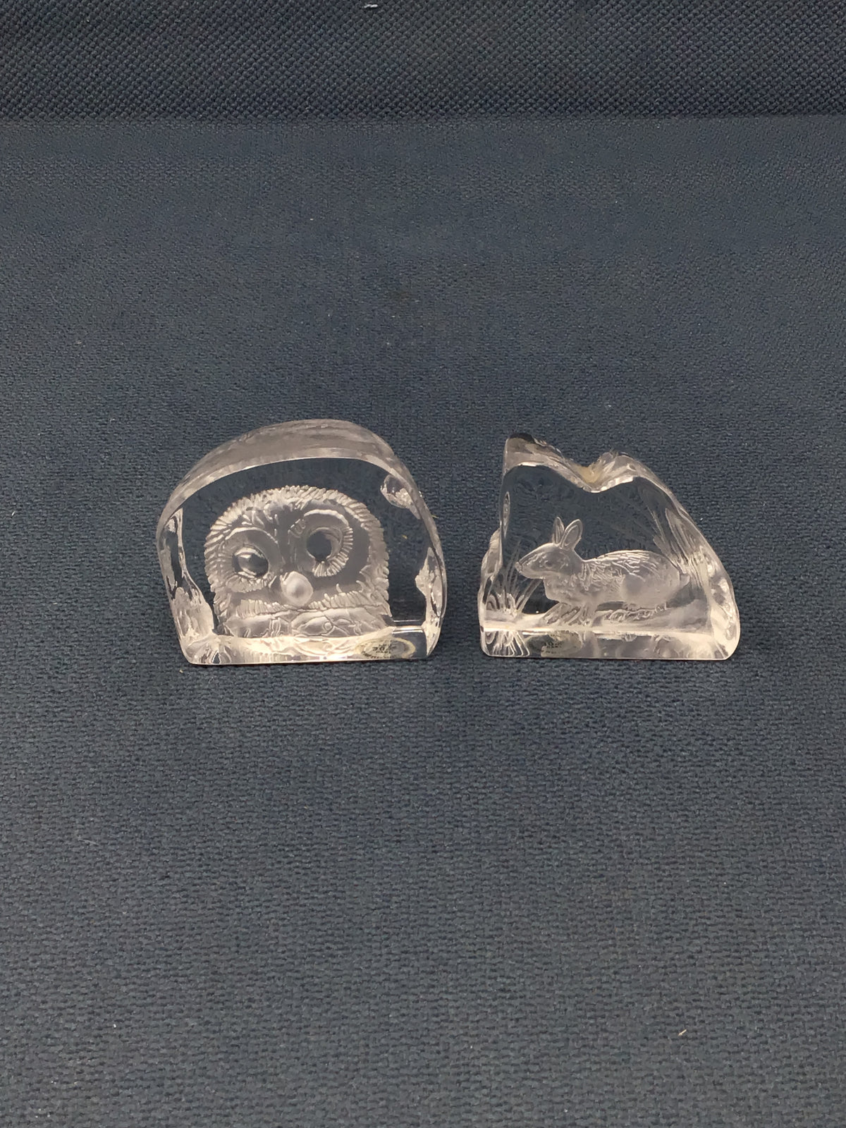 Pair of Vintage Cristal D'Arques Lead Crystal Paperweights