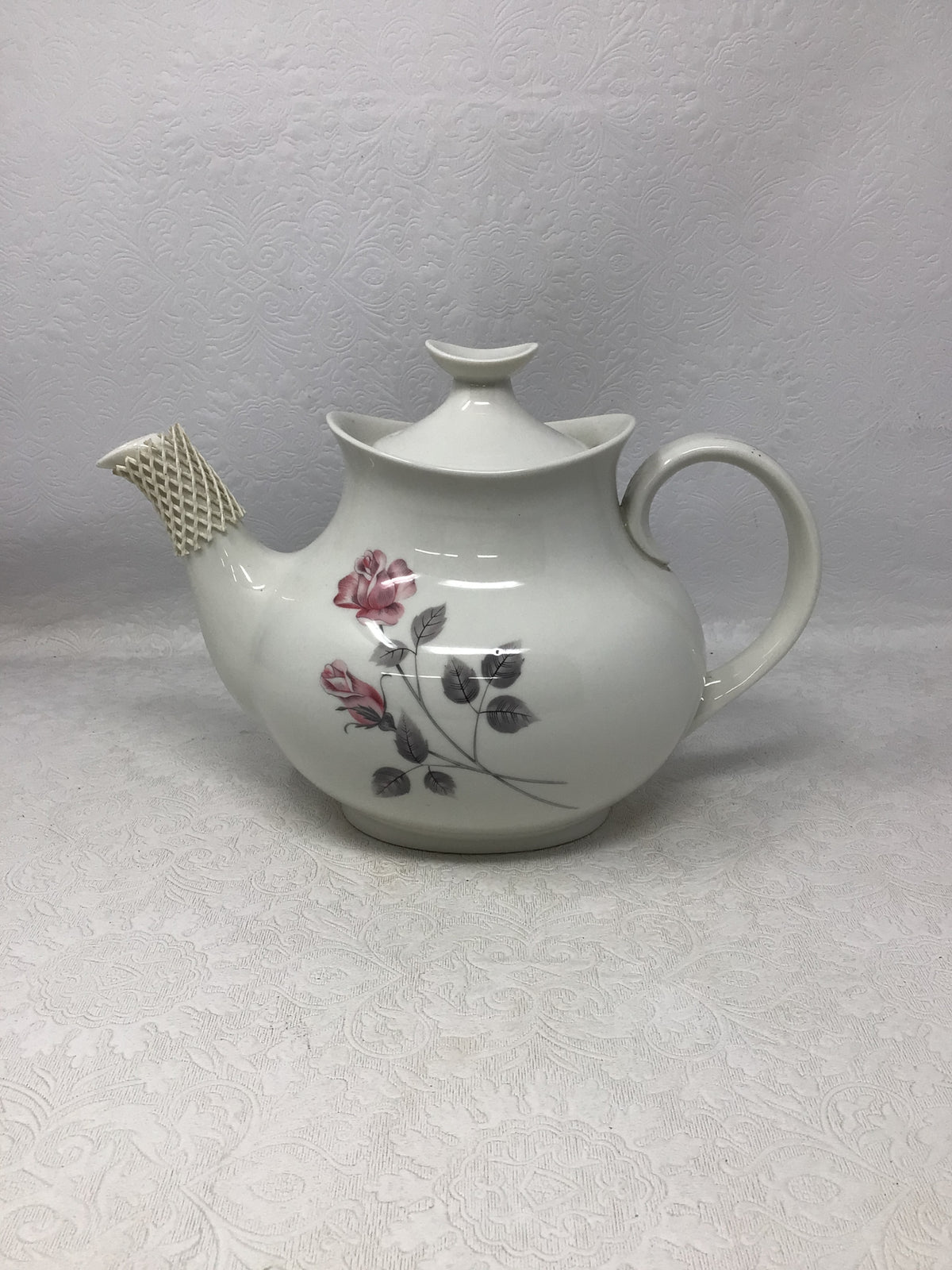 Vintage Royal Doulton Pillar Rose Teapot