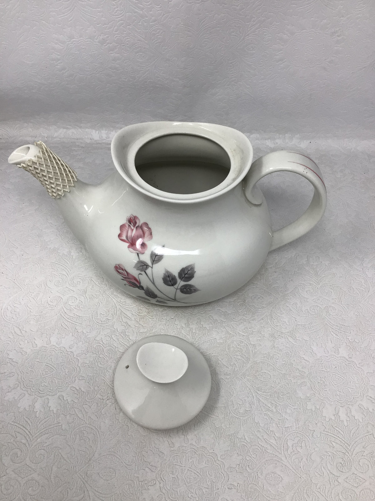 Vintage Royal Doulton Pillar Rose Teapot