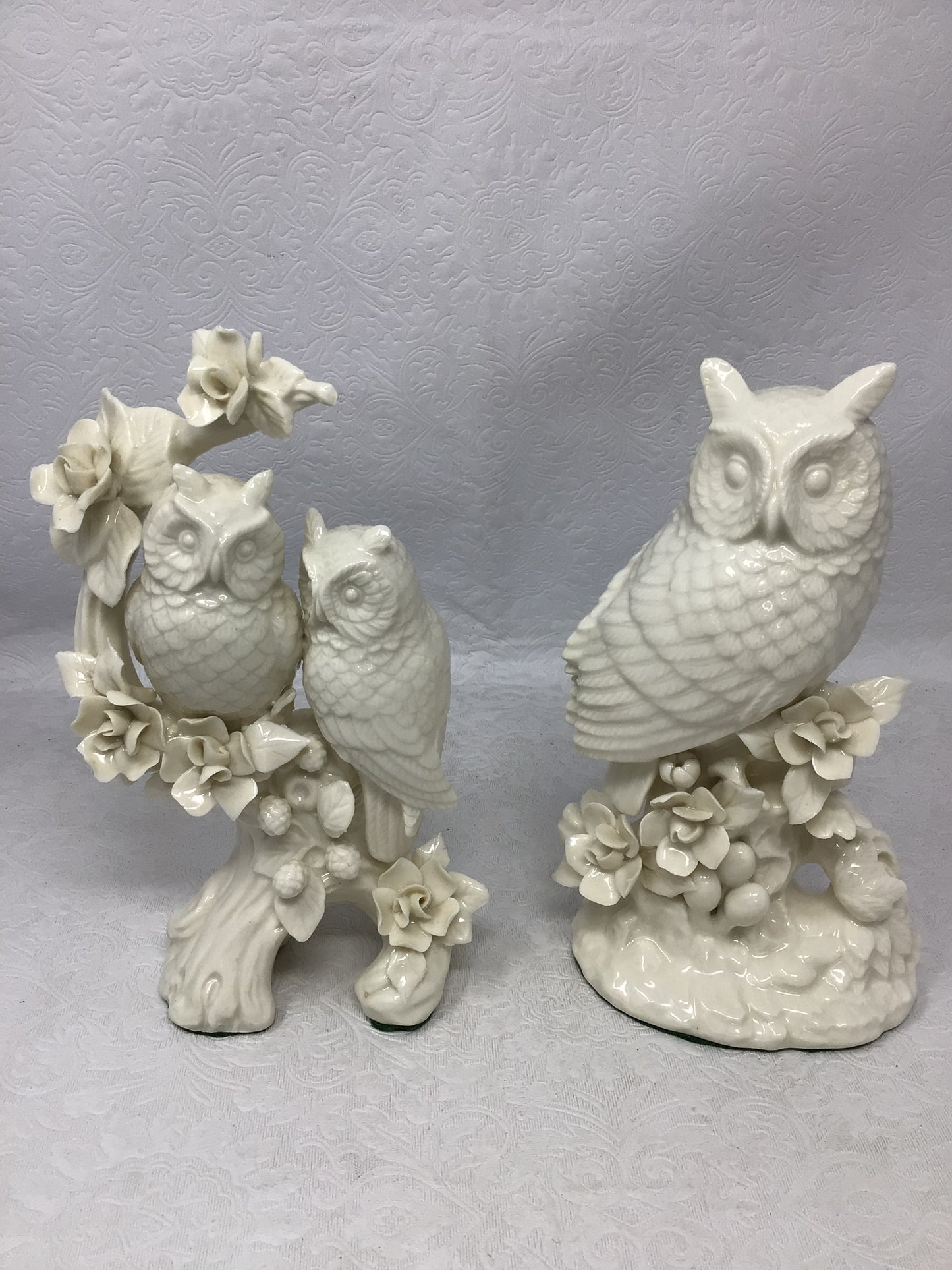 Set of 2 Porcelain Owl Figures