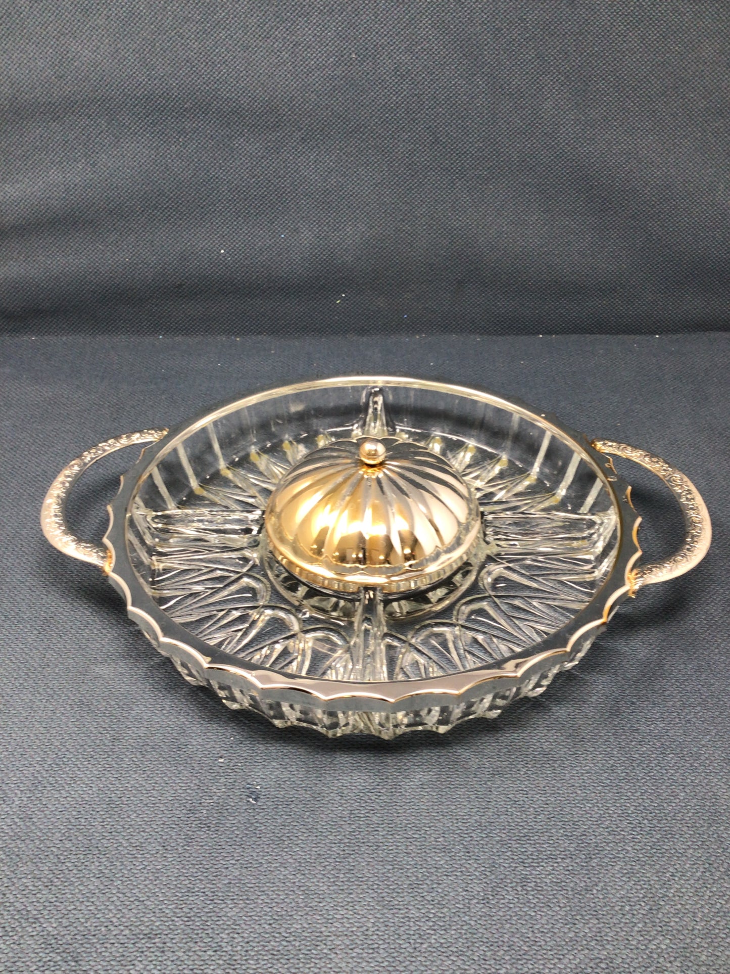 Silver Plated And Crystal Glass Serving Dish