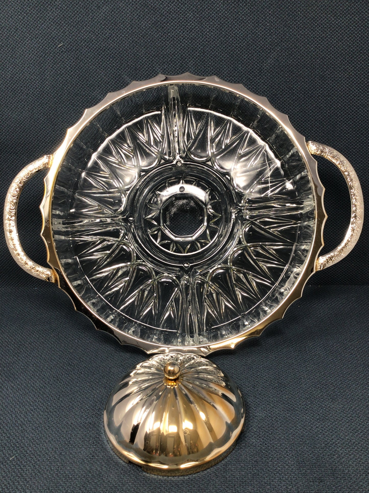 Silver Plated And Crystal Glass Serving Dish