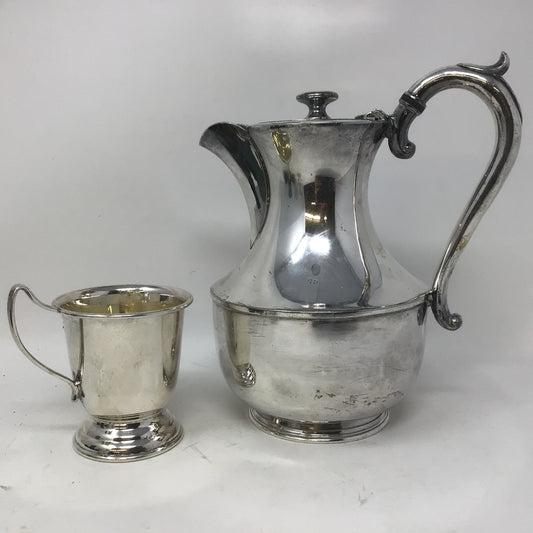 Vintage James Dixon and Sons Hot Water Jug and Cup