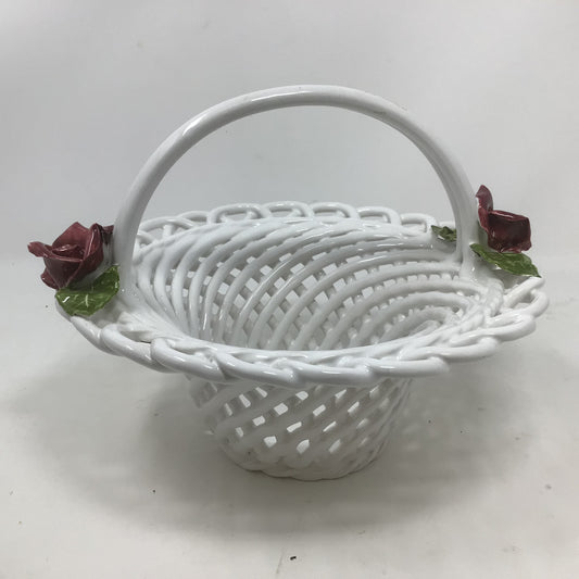 Handpainted Ceramic Bridal Basket
