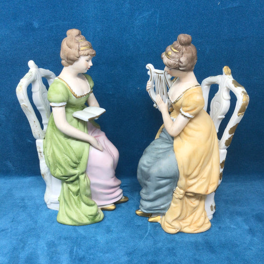 Set of Two Vintage Dainty Ladies