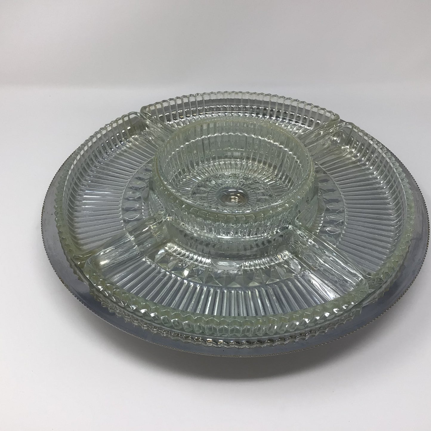 Silver and Cut Glass Serving Platter