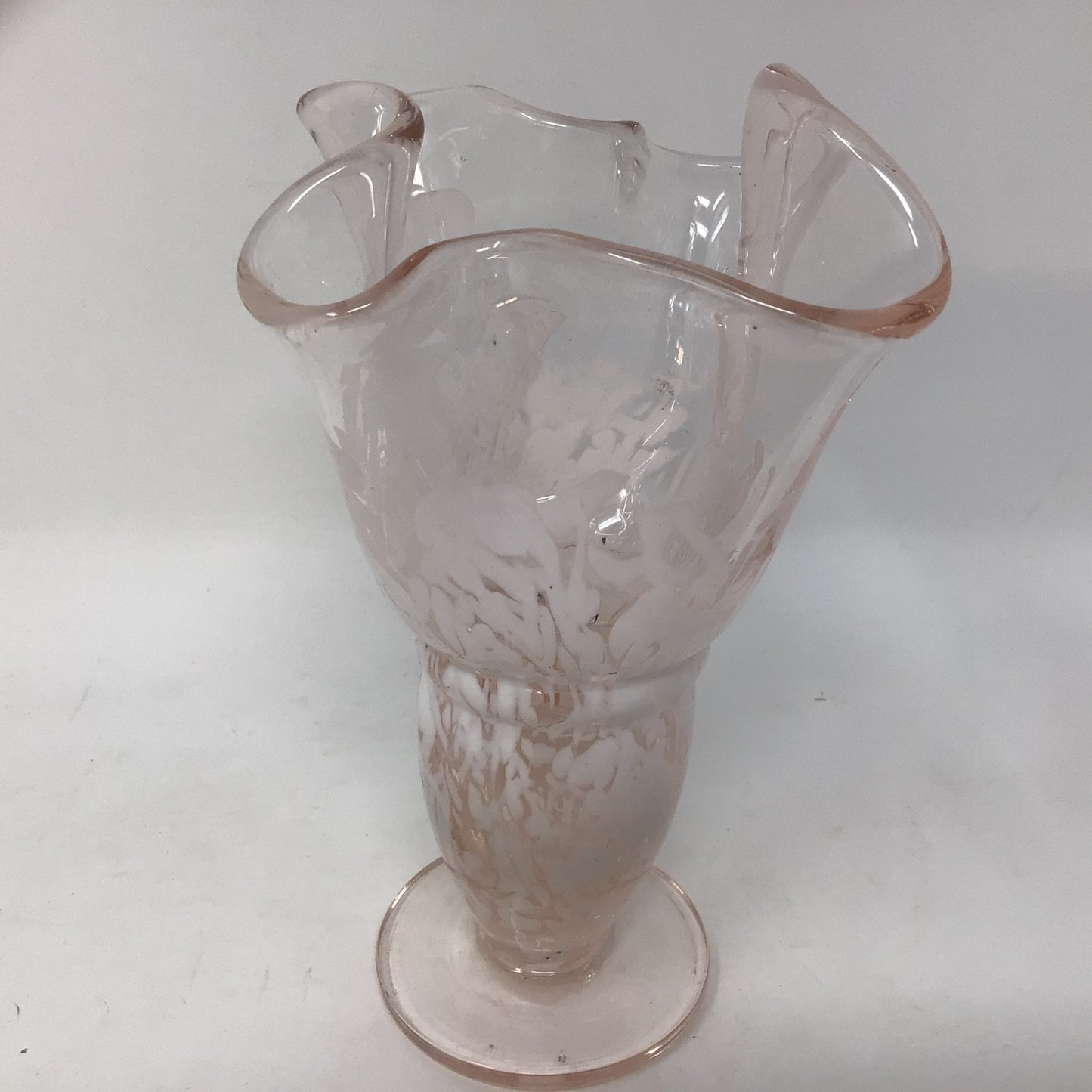 Vintage Ruffled Art Glass